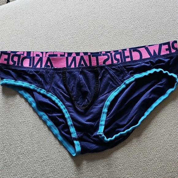 Andrew Christian Navy and Pink Briefs (See Details) - Picture 3 of 4